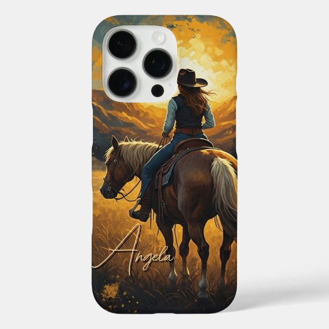 Étui de protection pour iPhone Cowgirl Sunset West (Verso)