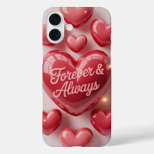 Étui de téléphone 3D Cœur Amour Forever & Always