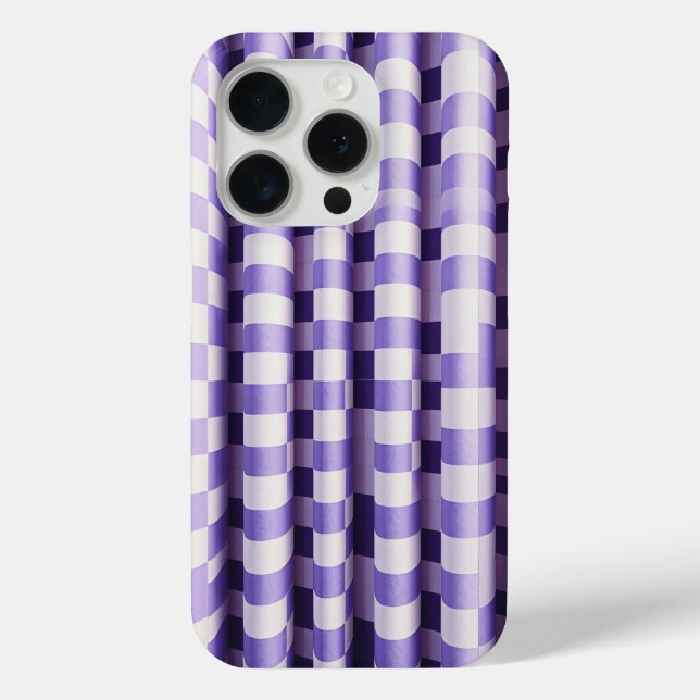 Étui de téléphone 3D vague moderne violet et blanc (Verso)