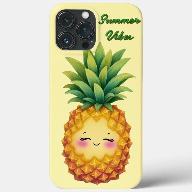 Étui de téléphone à ananas heureux Vibes d'été (Verso)