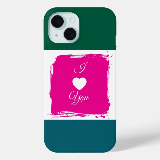 Étui de téléphone à bloc de couleur « Je t'aime »  (Verso)