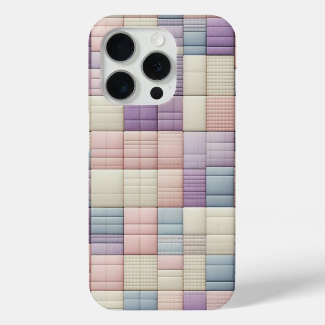 Étui de téléphone à bloc géométrique pastel doux - (Verso)