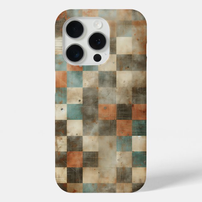 Étui de téléphone à carreaux en style industriel v (Verso)