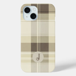 Étui de téléphone à carreaux marron et beige perso