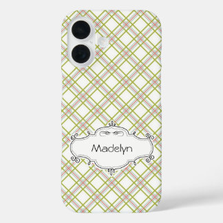 Étui de téléphone à carreaux mignon personnalisé