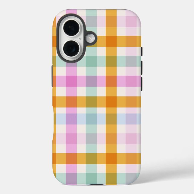 Étui de téléphone à carreaux pastel (Verso)