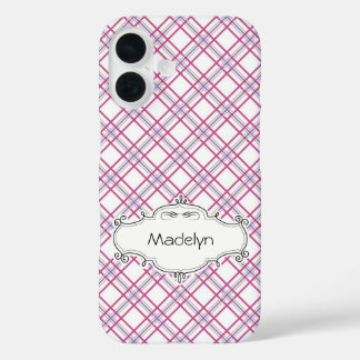 Étui de téléphone à carreaux violet personnalisé
