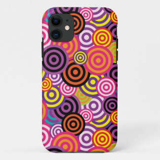 étui de téléphone à cercles psychédéliques colorés