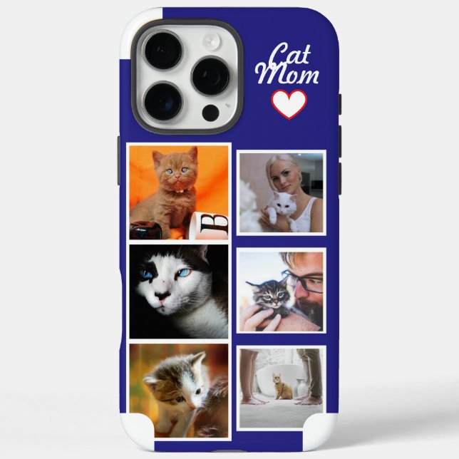 Étui de téléphone à collage photo de chat personna (Verso)