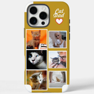 Étui de téléphone à collage photo de papa chat per