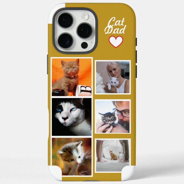 Étui de téléphone à collage photo de papa chat per (Verso)