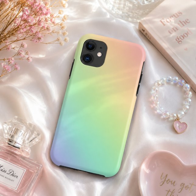 Étui de téléphone à dégradé de pastel arc-en-ciel  (Créateur téléchargé)