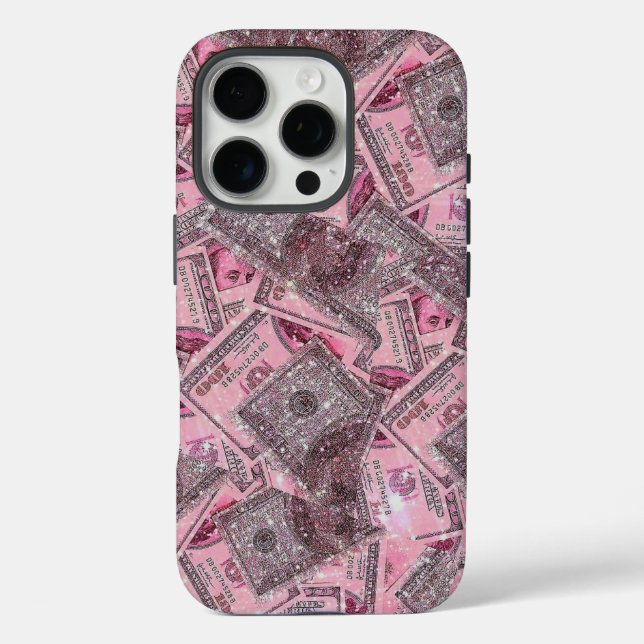 Étui de téléphone à esthétique d'argent rose 💸💖 (Verso)