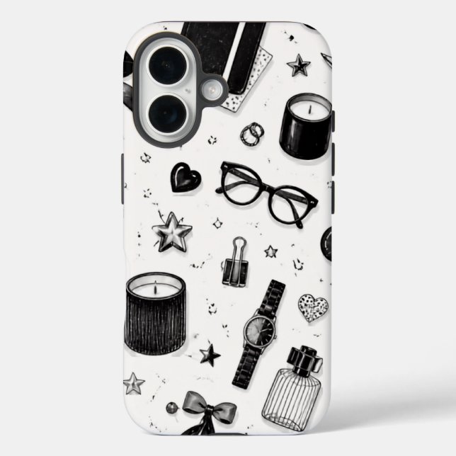Étui de téléphone à esthétique noir et blanc (Verso)