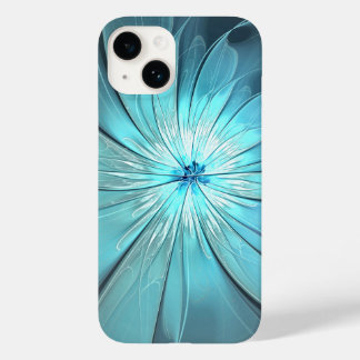 Étui de téléphone à fleurs Aqua Moderne