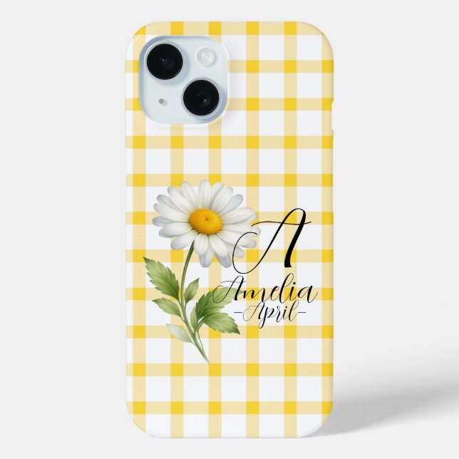 Étui de téléphone à fleurs de naissance personnali (Verso)