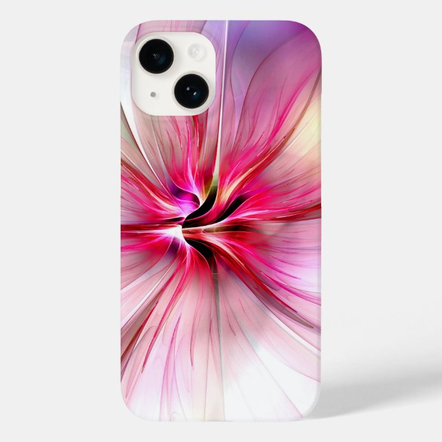 Étui de téléphone à fleurs rose vif moderne (Verso)