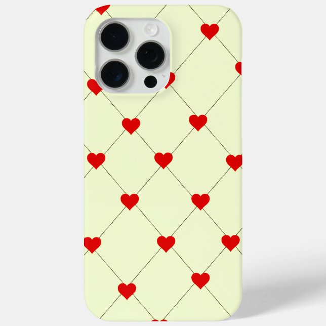 Étui de téléphone à grille de cœurs rouges esthéti (Verso)