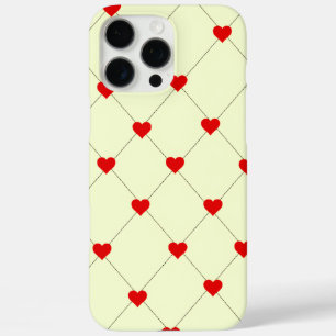 Étui de téléphone à grille de cœurs rouges esthéti
