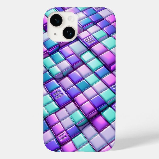 Étui de téléphone à grille technologique iridescen (Verso)