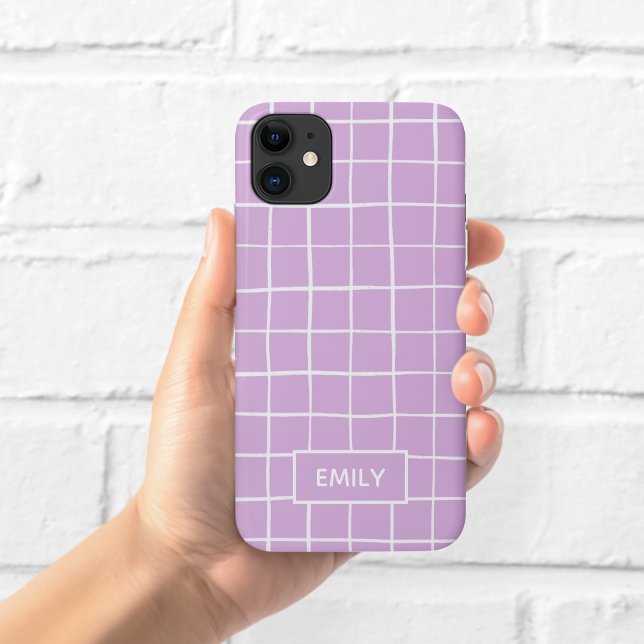 Étui de téléphone à grille violette (Créateur téléchargé)