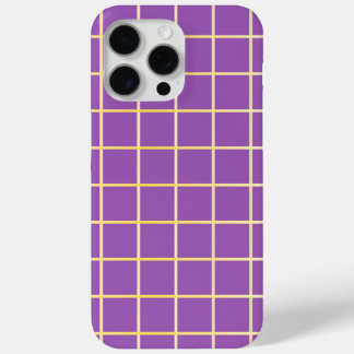 Étui de téléphone à grille violette et or | Housse