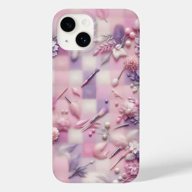 Étui de téléphone à maquillage pastel chic et flor (Verso)