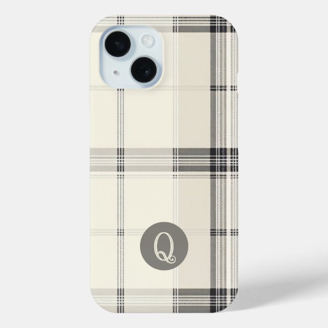 Étui de téléphone à monogramme classique à carreau (Verso)
