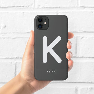 Étui de téléphone à monogramme en charbon de bois