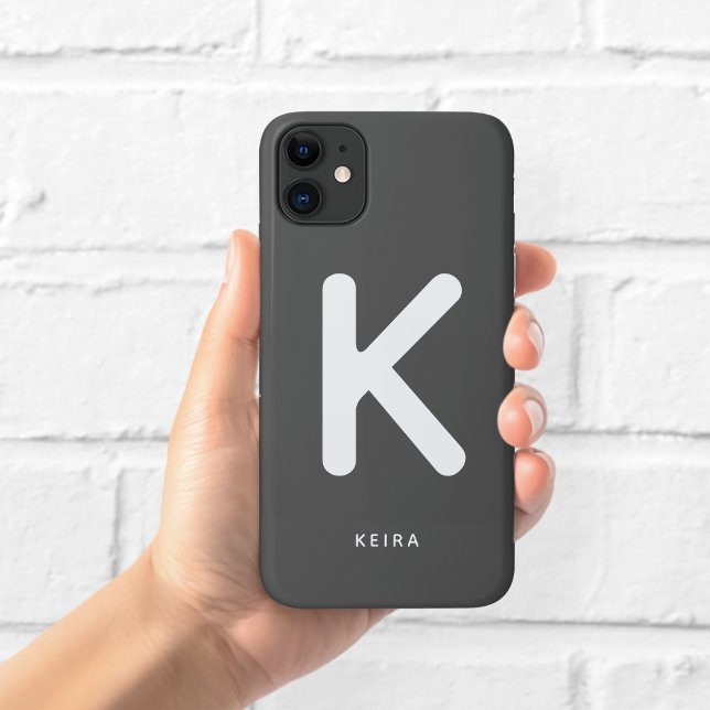 Étui de téléphone à monogramme en charbon de bois (Créateur téléchargé)