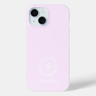 Étui de téléphone à monogramme lavande élégant per