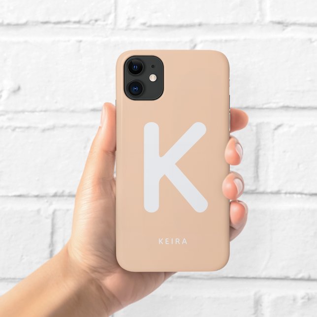 Étui de téléphone à monogramme pêche (Créateur téléchargé)