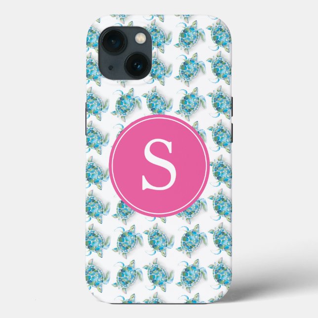 Étui de téléphone à monogramme Tortue de mer (Verso)