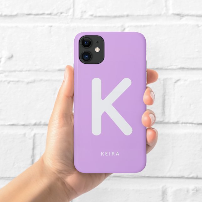 Étui de téléphone à monogramme violet lilac (Créateur téléchargé)