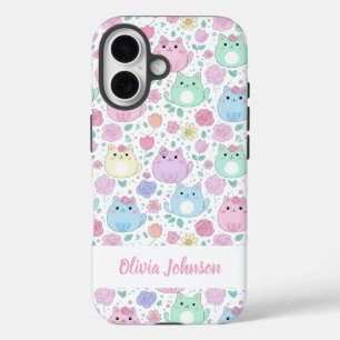 Étui de téléphone à motif chat pastel personnalisé