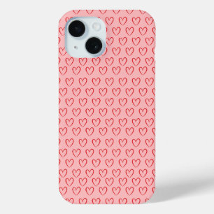 Étui de téléphone à motif cœurs roses