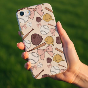 Étui de téléphone à motif de baseball féminin
