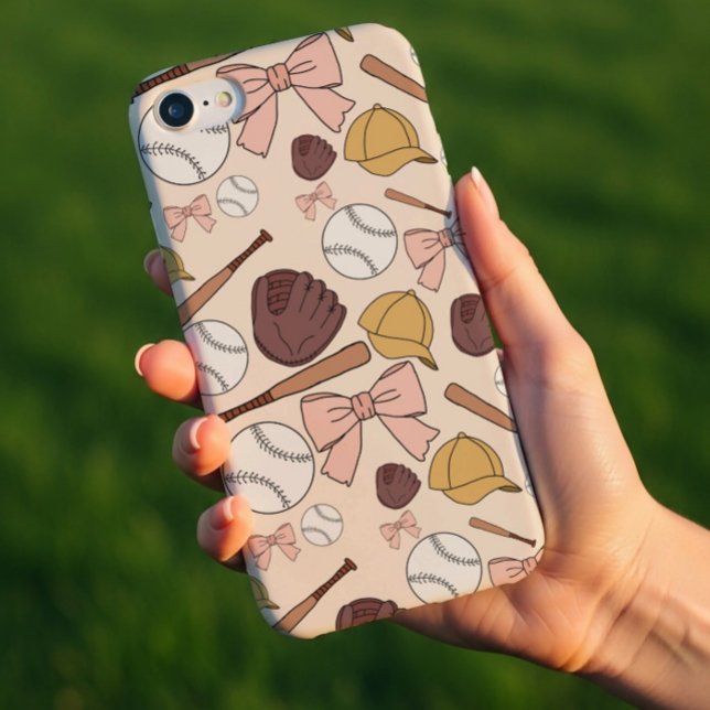 Étui de téléphone à motif de baseball féminin (Créateur téléchargé)