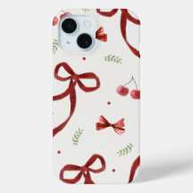 Étui de téléphone à motif de cerise mignonne et de