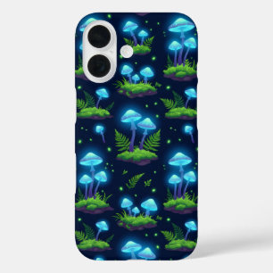 Étui de téléphone à motif de champignon biolumines