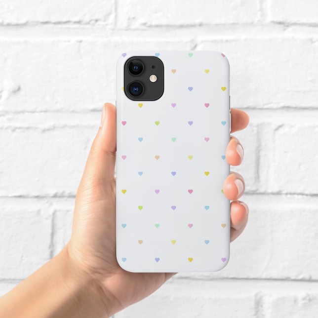 Étui de téléphone à motif de cœurs pastel mignons (Créateur téléchargé)