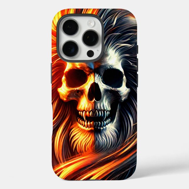 Étui de téléphone à motif de crâne effrayant (Verso)