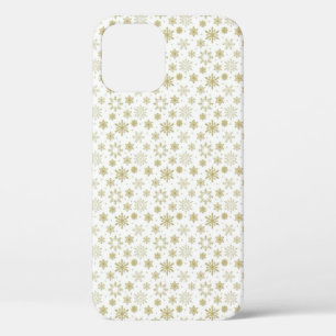 Étui de téléphone à motif flocon de neige doré