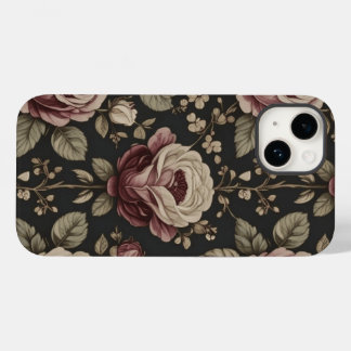 Étui de téléphone à motif floral de rose gothique 
