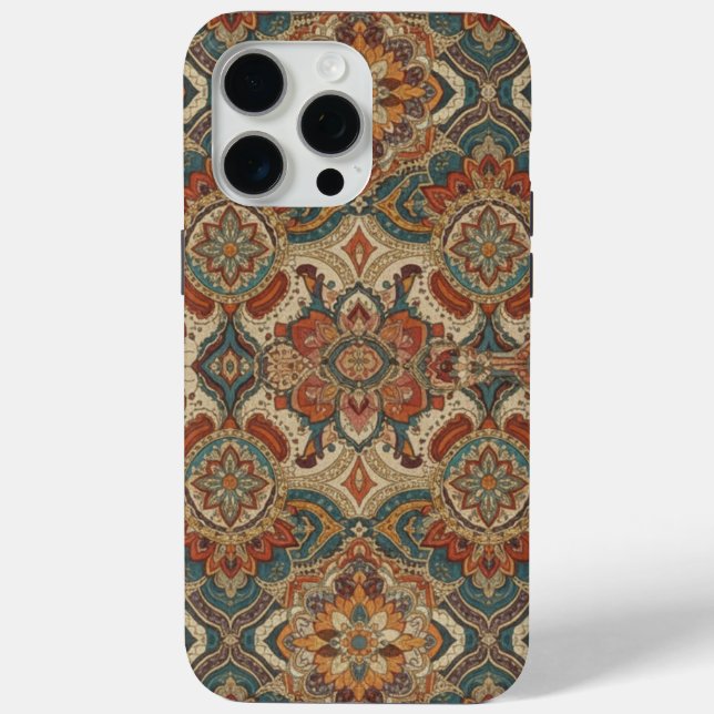 Étui de téléphone à motif mandala bohème complexe (Verso)