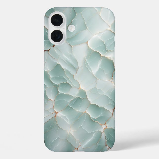 Étui de téléphone à motif marbré vert menthe éléga (Verso)