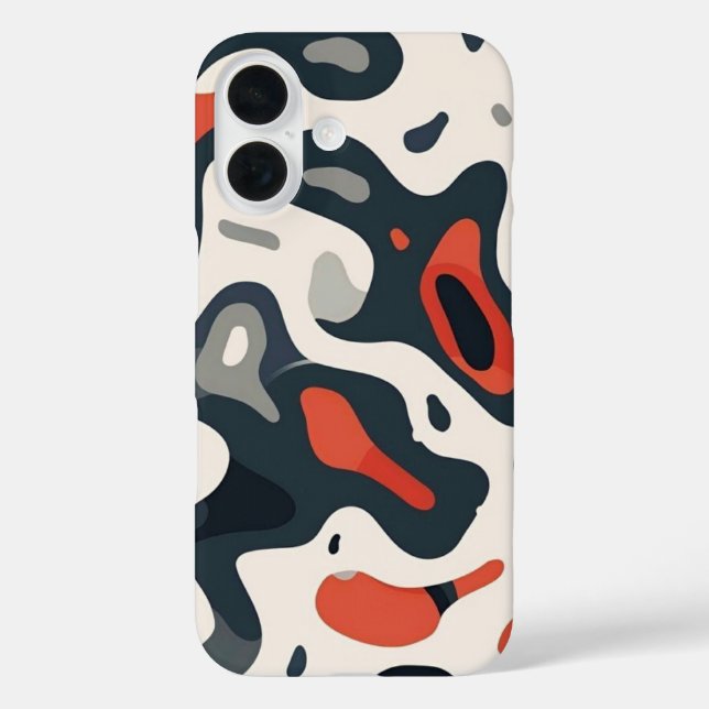 Étui de téléphone à motif topographique abstrait (Verso)