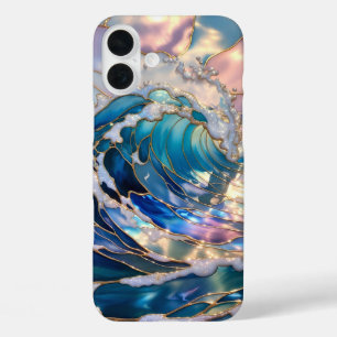 Étui de téléphone à motif vague océan pastel