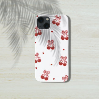Étui de téléphone à nœud cerise minimaliste pour i