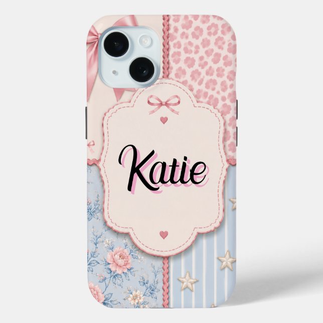 Étui de téléphone à patchwork Coquette personnalis (Verso)